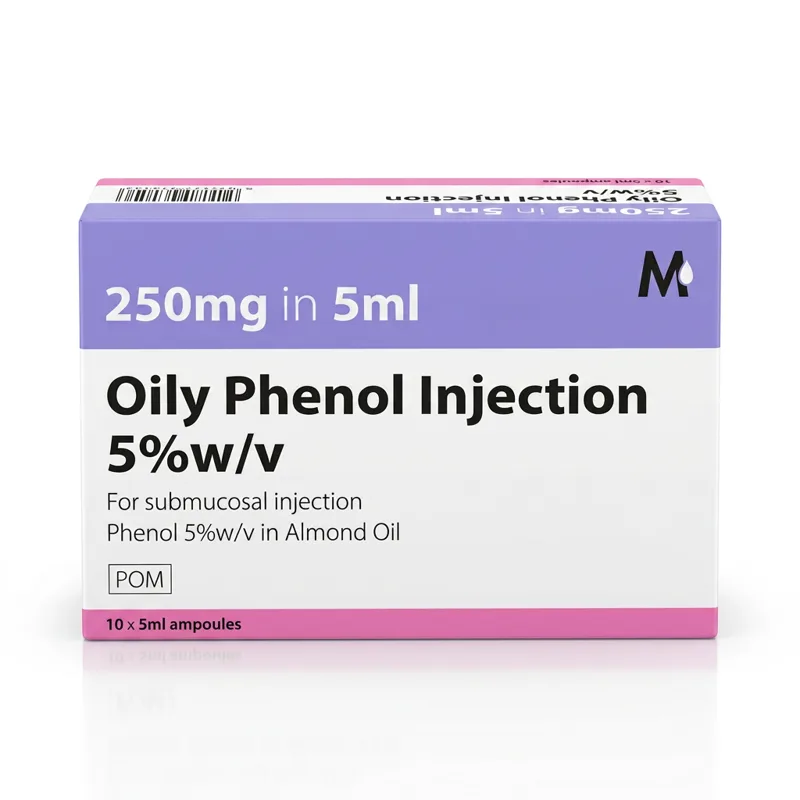 Oily Phenol Inj 5% W/V, 5 ml