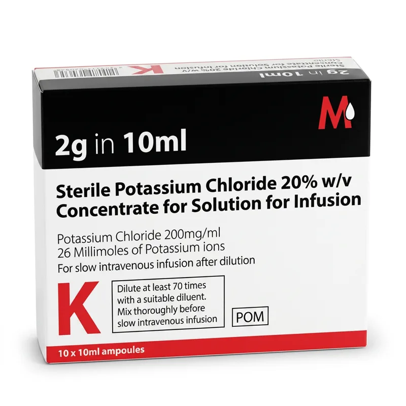 Potassium Chloride Inj BP 20% 10 ml